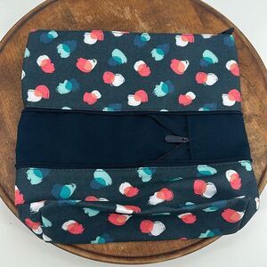 Thirty-One Bag Size It Up Expandable Pouch Blue Pink Painted Dot Trio Travel